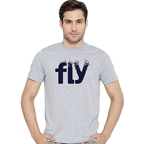 Adro Fly Mens Printed T-Shirts (Rnr-M-Fly-Gr_Grey_Xl)