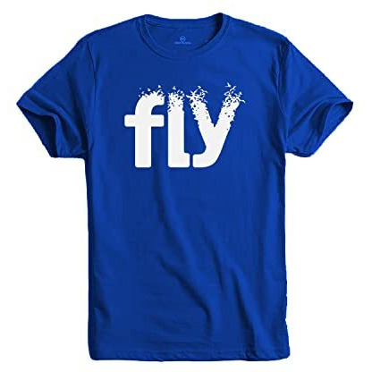 Adro Men's Printed Cotton T-Shirt | Regular Fit | Round Neck | Rnr-M-Fly-Rb-2Xl Royal Blue