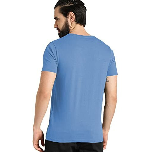 Adro Men's Printed Cotton T-Shirt | Regular Fit | Round Neck | Rnr-M-Fly-Sk-M Sky Blue