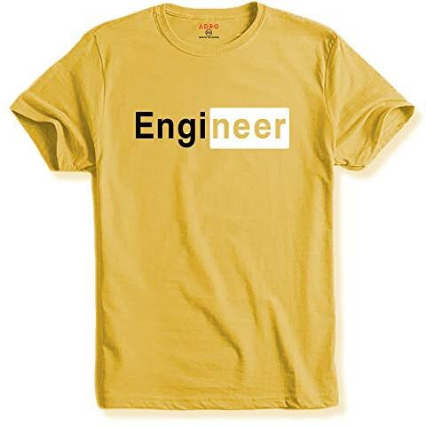 Adro Engineer Mens Cotton Printed T-Shirt (R21-M-Egn-Ly_Light Yellow_L)