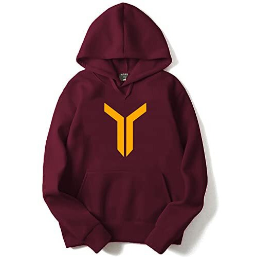 Adro Men's Cotton Neck Hooded Sweatshirt (H22-M-Lnn-Mr_Maroon_M)