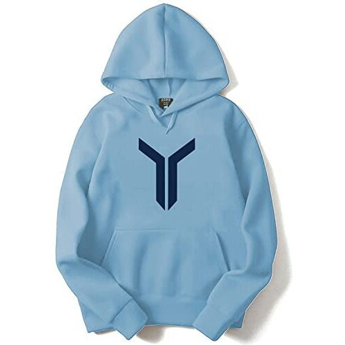 Adro Men's Cotton Neck Hooded Sweatshirt (H22-M-Lnn-Sk_Skyblue_M)