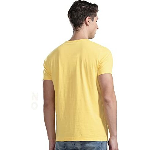 Adro No Rules No Limits Mens Printed T-Shirt (Rnr-M-Lim-Ly_Light Yellow_2Xl)