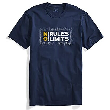 Adro No Rules No Limits Mens Printed T-Shirt (Rnr-M-Lim-Nb_Navy_2Xl)