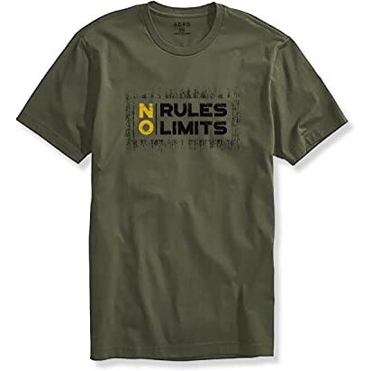 Adro No Rules No Limits Mens Printed T-Shirt (Rnr-M-Lim-Ol_Olive_L)