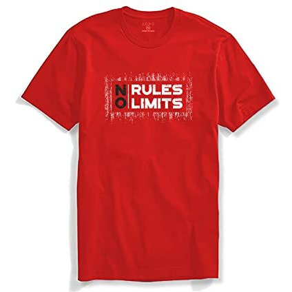 Adro No Rules No Limits Mens Printed T-Shirt (Rnr-M-Lim-Rd_Red_S)