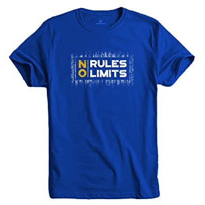 Adro No Rules No Limits Mens Printed T-Shirt (Rnr-M-Lim-Rb_Royal Blue_S)