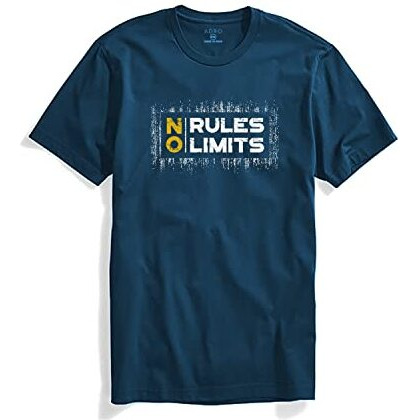 Adro No Rules No Limits Mens Printed T-Shirt (Rnr-M-Lim-Sb_Teal_Xl)