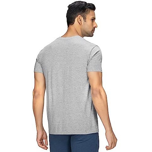 Xyxx Men's Cotton Solid Regular Fit T Shirt (Xy_Cr15_Tshirt_1_Heather Grey)