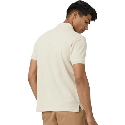 Xyxx Men's Cotton Solid Regular Fit T-Shirt (Xy_Cr14_Polo Tshirt_1_Almond White