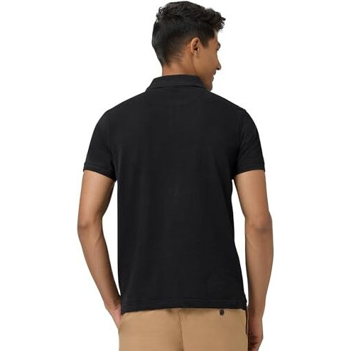 Xyxx Cotton Men's Solid Regular Fit Shirt (Xy_Cr14_Polo T-Shirt_1_Black, 2Xl