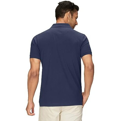 Xyxx Men's Cotton Solid Regular Fit Shirt (Xy_Cr14_Polo Tshirt_1_Dark Navy