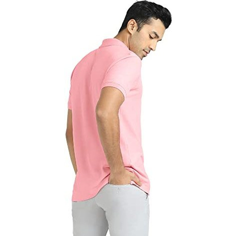 Xyxx Men's Cotton Solid Relaxed Fit T-Shirt (Xy_Cr14_Polo Tshirt_1_French Pink