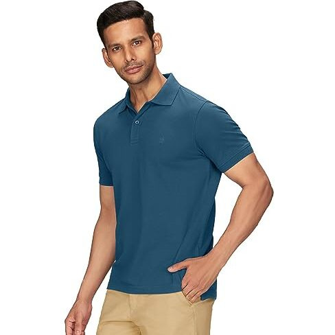 Xyxx Men's Cotton Solid Regular Fit Shirt (Xy_Cr14_Polo Tshirt_1_Indian Blue