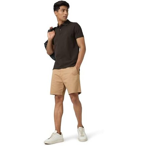 Xyxx Men's Cotton Solid Regular Fit T-Shirt (Xy_Cr14_Polo Tshirt_1_Mocha Brown