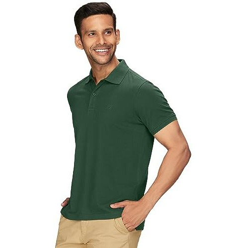 Xyxx Men's Solid Regular Fit Shirt (Xy_Cr14_Polo Tshirt_1_Oak Green