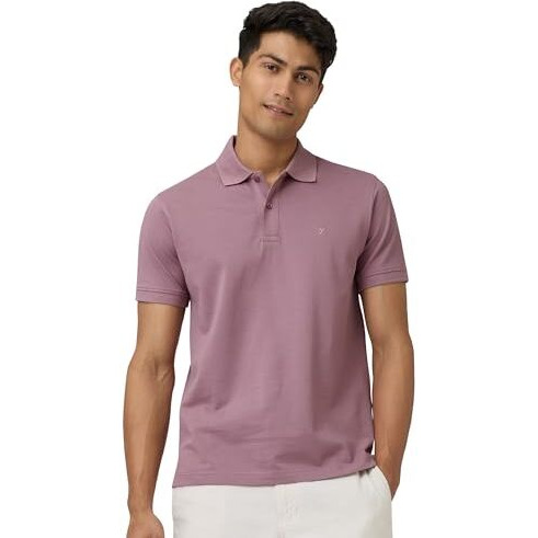 Xyxx Men's Cotton Solid Regular Fit T-Shirt (Xy_Cr14_Polo Tshirt_1_Rose Blush