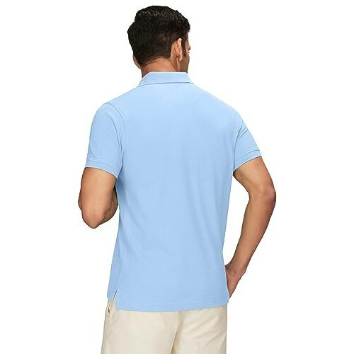 Xyxx Men's Cotton Solid Regular Fit Shirt (Xy_Cr14_Polo Tshirt_1_Sky Blue