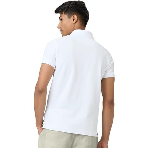 Xyxx Cotton Men's Solid Regular Fit Shirt (Xy_Cr14_Polo T-Shirt_1_White, Small