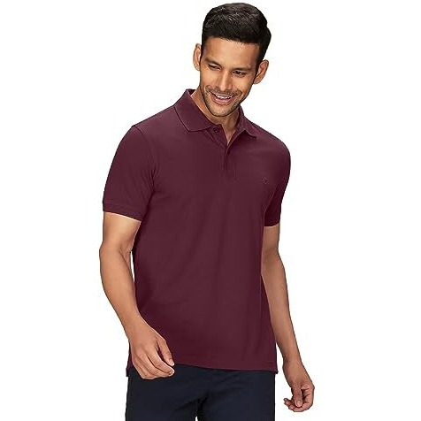 Xyxx Men's Cotton Solid Regular Fit Shirt (Xy_Cr14_Polo Tshirt_1_Wine