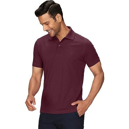 Xyxx Men's Cotton Solid Regular Fit Shirt (Xy_Cr14_Polo Tshirt_1_Wine