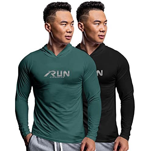Eyebogler Mens Dry Fit Hooded Neck Full Sleeve Casual Tshirt Pack Of 2