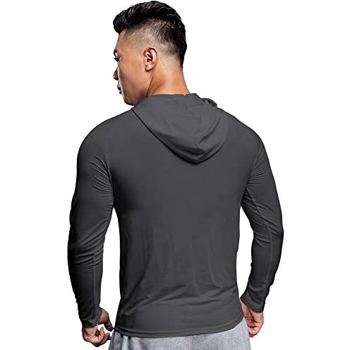 Eyebogler Mens Dry Fit Hooded Neck Full Sleeve Casual Tshirt