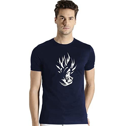 Adro Anime Printed Mens T-Shirts (Rnr-M-Gok-Nb_Navy_Xl)