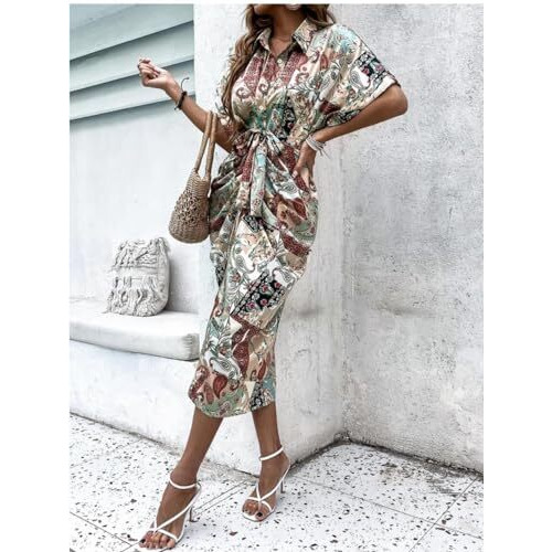 Kotty Women's Bodycon Extended Sleeves Dress(Multicoloured,L)