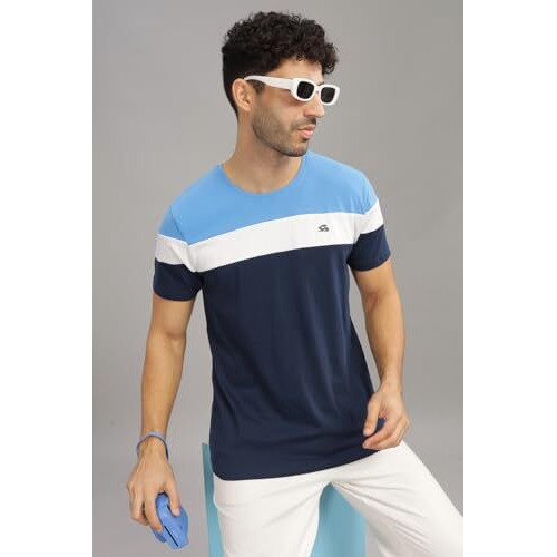 Adro Tshirt For Menmulti Color T-Shirt For Mencotton T-Shirtmens Tshirtrn8-24-Skwhnb-M