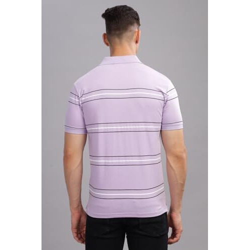 Adro Polo T-Shirt For Men| Printed Polo T-Shirt | Cotton Polo T Shirt Also In Plus Size|Pnop24-L1-Pugrwh-L Lavender