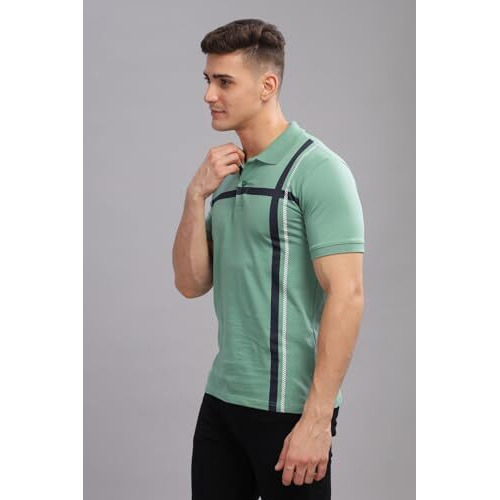 Adro Regular Fit Polo T-Shirt For Men| Printed Polo T-Shirt | Cotton Polo T Shirt Also In Plus Size|Pnop24-L1-Ptnbwh-L Pista