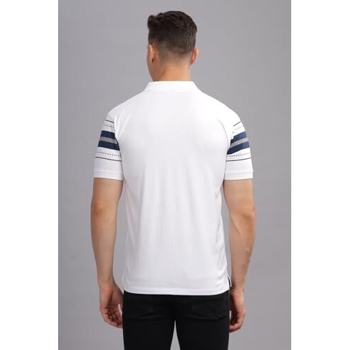 Adro Regular Fit Polo T-Shirt For Men| Printed Polo T-Shirt | Cotton Polo T Shirt Also In Plus Size|Pnop24-L1-Whnbgr-S White
