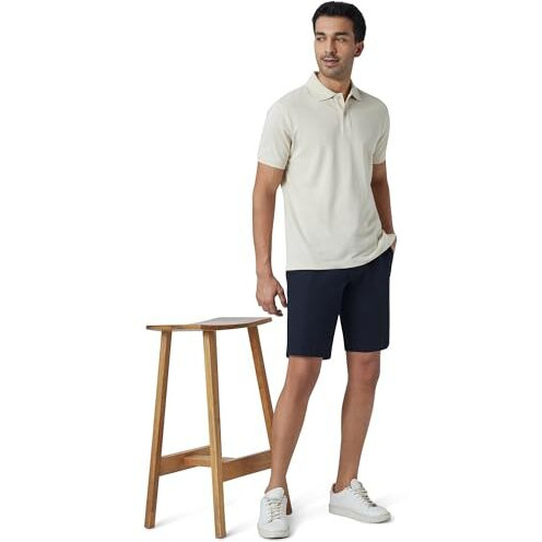 Xyxx Men Twill Cotton Chinos Shorts, Regular Fit, Solid, Pack Of 1, Cb1Sht02_36, Midnight Blue, 36