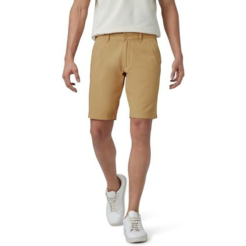 Xyxx Men Twill Cotton Chinos Shorts, Regular Fit, Solid, Pack Of 1, Cb1Sht07_30, Sand Brown, 30