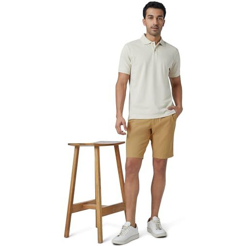 Xyxx Men Twill Cotton Chinos Shorts, Regular Fit, Solid, Pack Of 1, Cb1Sht07_30, Sand Brown, 30