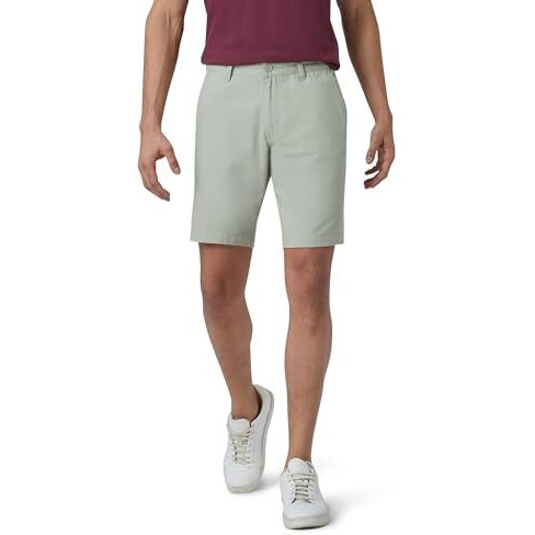 Xyxx Men Twill Cotton Chinos Shorts, Regular Fit, Solid, Pack Of 1, Cb1Sht09_30, Tea Green, 30