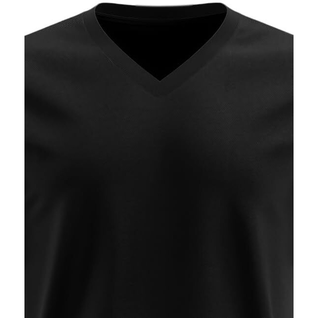 Adro Mens V Neck T-Shirt|100% Combed Cotton T-Shirt|V-Neck Half Sleeve T-Shirt|Vn24-M-Pln-Bl-2Xl Black