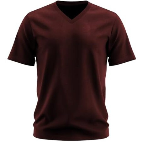 Adro Mens V Neck T-Shirt|100% Combed Cotton T-Shirt|V-Neck Half Sleeve T-Shirt|Vn24-M-Pln-Mr-Xl Maroon
