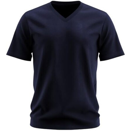 Adro Mens V Neck T-Shirt|100% Combed Cotton T-Shirt|V-Neck Half Sleeve T-Shirt|Vn24-M-Pln-Nb-Xl Navy