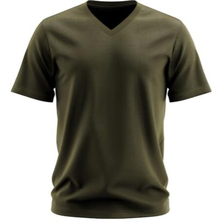 Adro Mens V Neck T-Shirt|100% Combed Cotton T-Shirt|V-Neck Half Sleeve T-Shirt|Vn24-M-Pln-Ol-S Olive