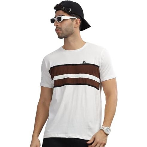 Adro Tshirt For Menmulti Color T-Shirt For Mencotton T-Shirtmens Tshirtrn8-24-Whbr-M