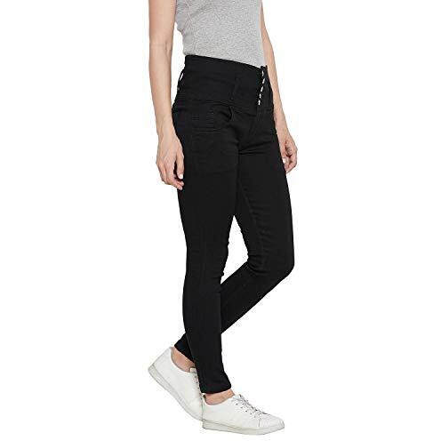 Nifty Women's Denim Stretchable High Waist Jeans (1236, Black, 28)