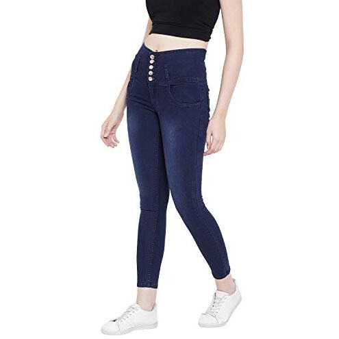 Nifty Women's Denim Stretchable High Waist Jeans (1236, Blue, 30)