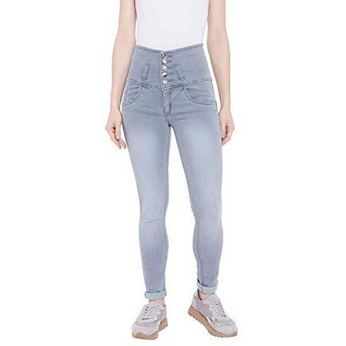 Nifty Women's Denim Stretchable High Waist Jeans (1236, Grey, 30)