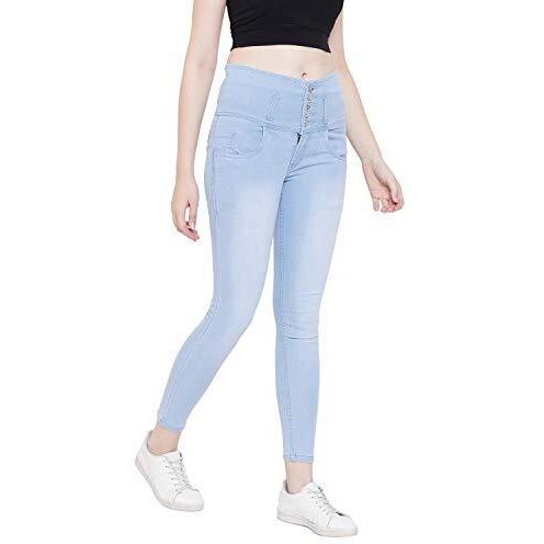 Nifty Women's Denim Stretchable High Waist Jeans (1236, Sky Blue, 34)