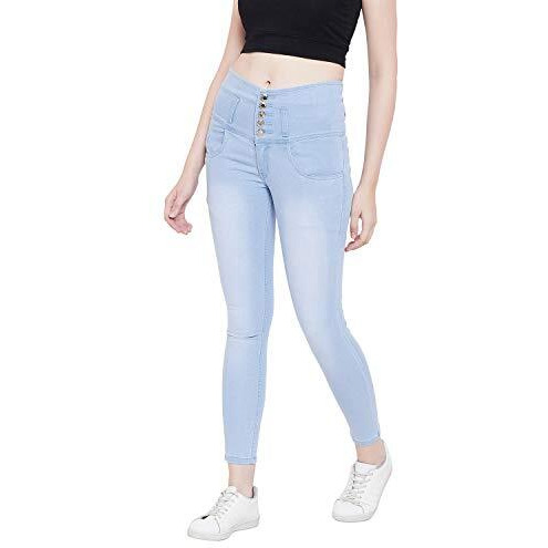 Nifty Women's Denim Stretchable High Waist Jeans (1236, Sky Blue, 34)