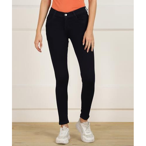 Nifty Women's Denim Stretchable Slim Fit Jeans (Jean_Pln_Carbon Blue_30)