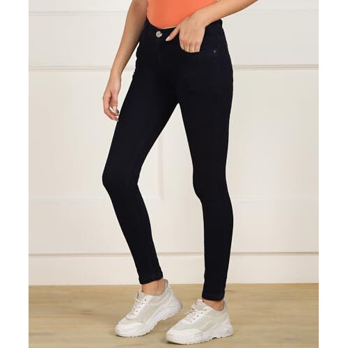 Nifty Women's Denim Stretchable Slim Fit Jeans (Jean_Pln_Carbon Blue_30)