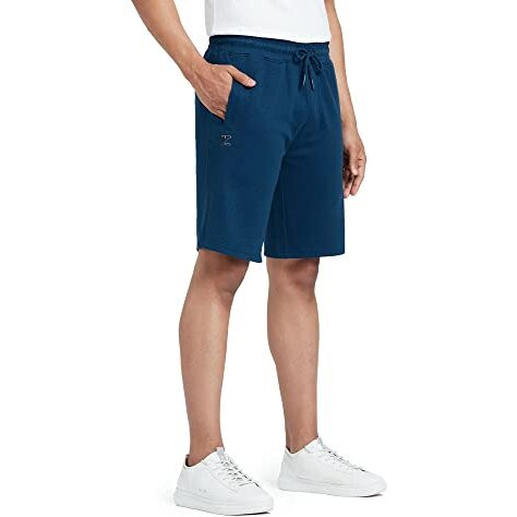 Xyxx Athleisure Men's Cotton Shorts | Super Soft, Knee Length Comfortable Everyday Wear | Relaxed Fit Solid Code Shorts With Zipper Pocket | Pack Of 1 (Blue, Medium)